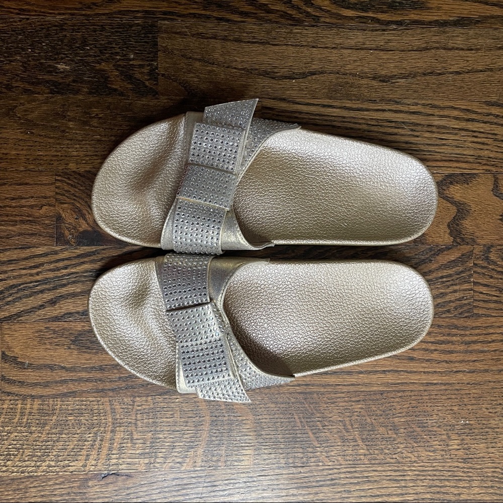 Joyfolie Gold Flip Flops or Slides